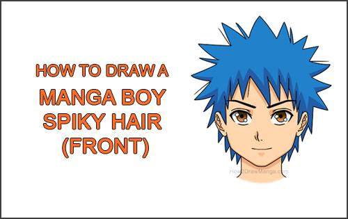 How to Draw a Manga Boy with Spiky Hair (3/4 View) || Step-by-Step ...